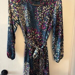 Elegant Multicolor Patterned Dress